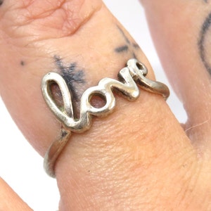 Sterling silver &quot;love&quot; ring
