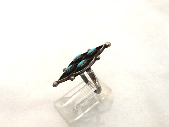 Vintage sterling silver Zuni Turquoise native Ame… - image 4