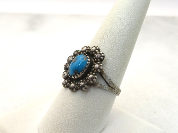 Vintage sterling silver Navajo Turquoise native A… - image 5