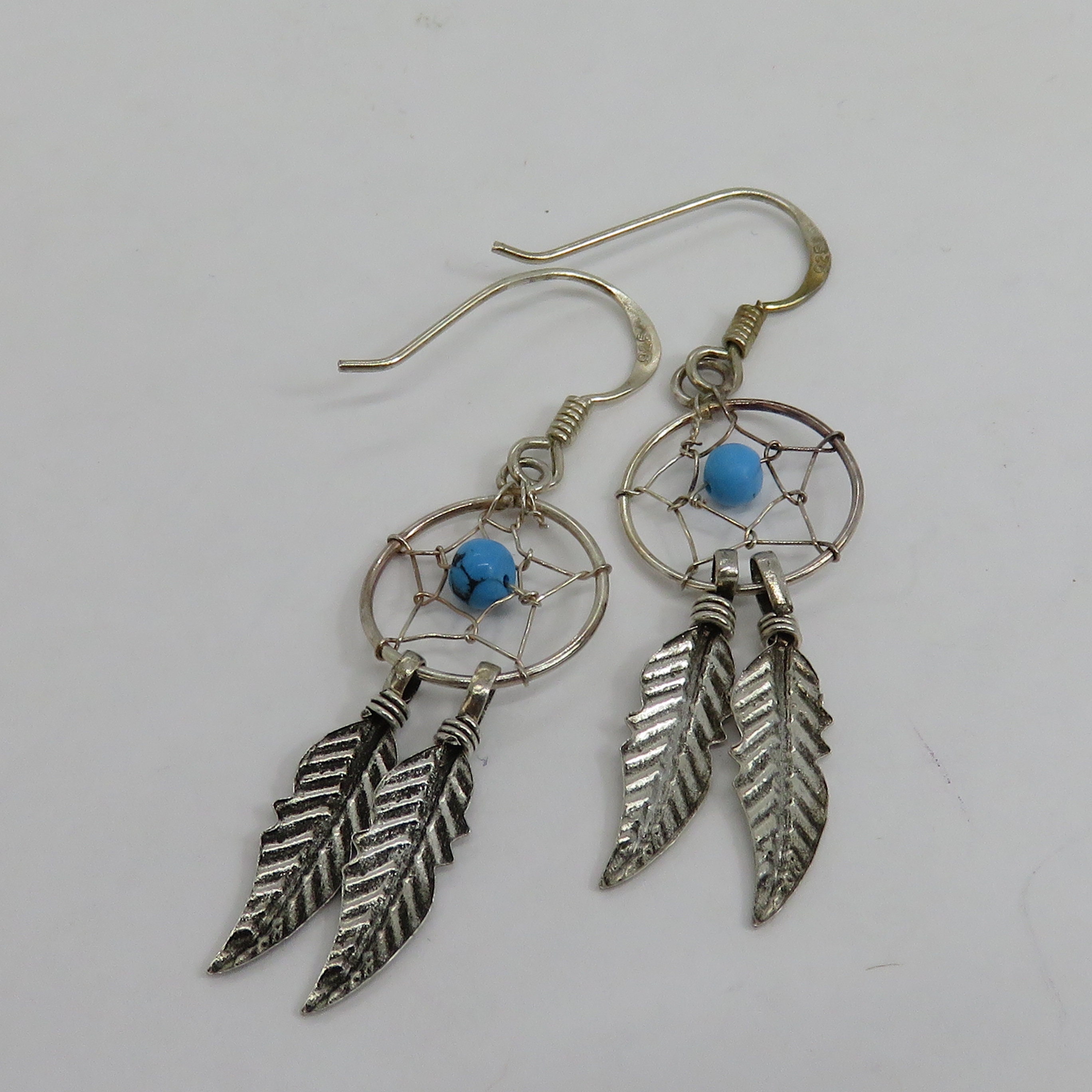 Orecchini Acchiappasogni in Argento Reale, Rosso, Nativi Americani USA fatti a mano, Argento Sterling, Senza Nichel, Gancio Francese - Italia