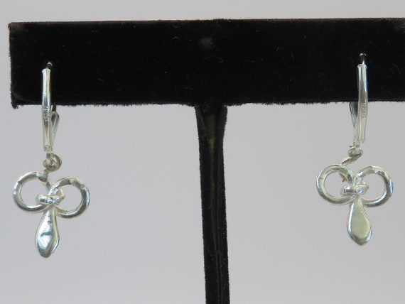Vintage sterling silver ruby snake earrings - image 5