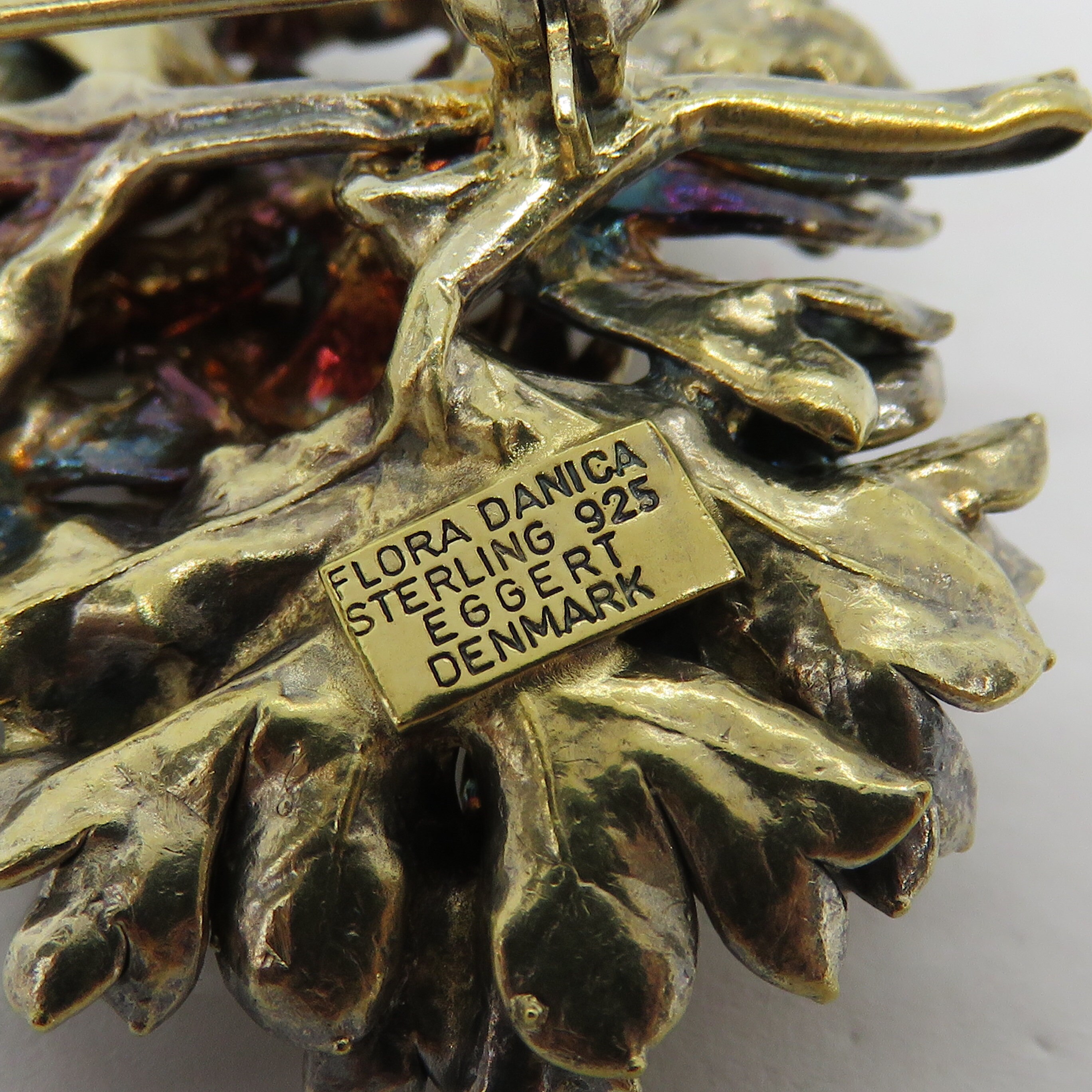 FLORA DANICA EGGERT フローラダニカヴィンテージリーフブローチ Signed 925 Sterling EGGERT Denmark FLORA DANICA LEAF Pin