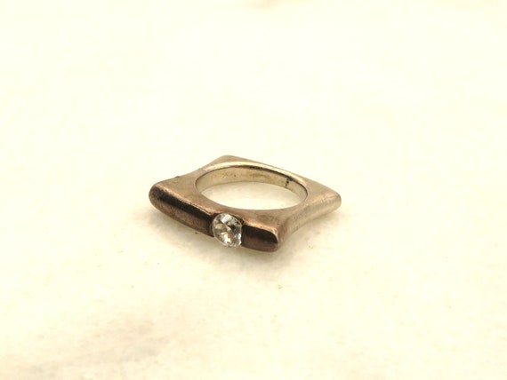 Vintage sterling silver modernist band ring - image 2