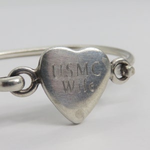 Vintage Sterling Silver Sweethearts Bracelet USMC Wife