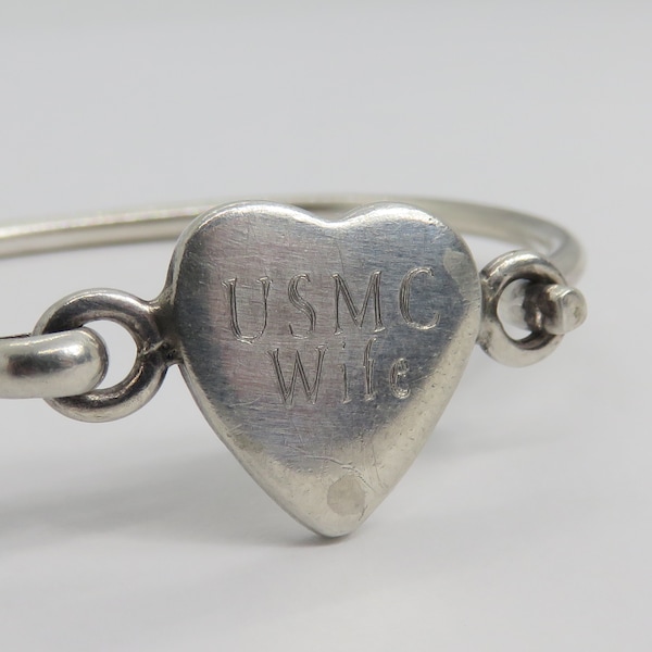 Bracelet Amoureux Vintage Argent Massif USMC Femme