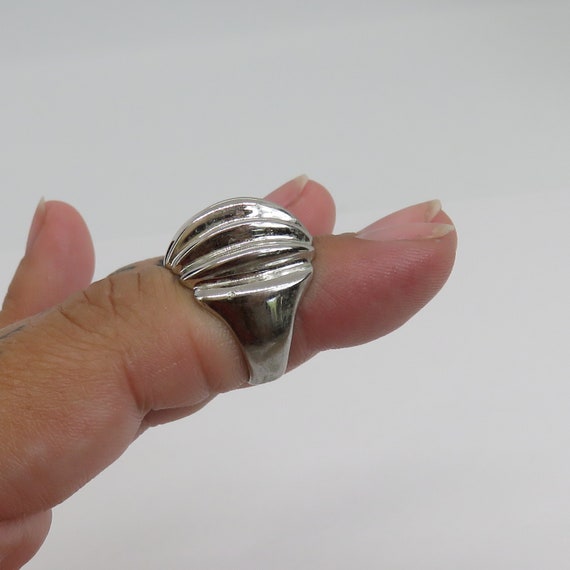 Vintage sterling silver studio modernist ring - image 7