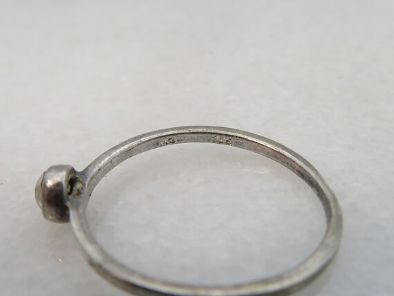 Vintage sterling silver simple solitaire ring - image 5