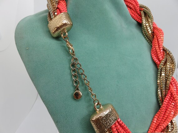 Vintage twisted chain gold tone necklace - image 5