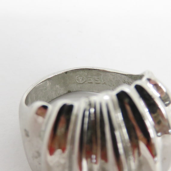 Vintage sterling silver studio modernist ring - image 5