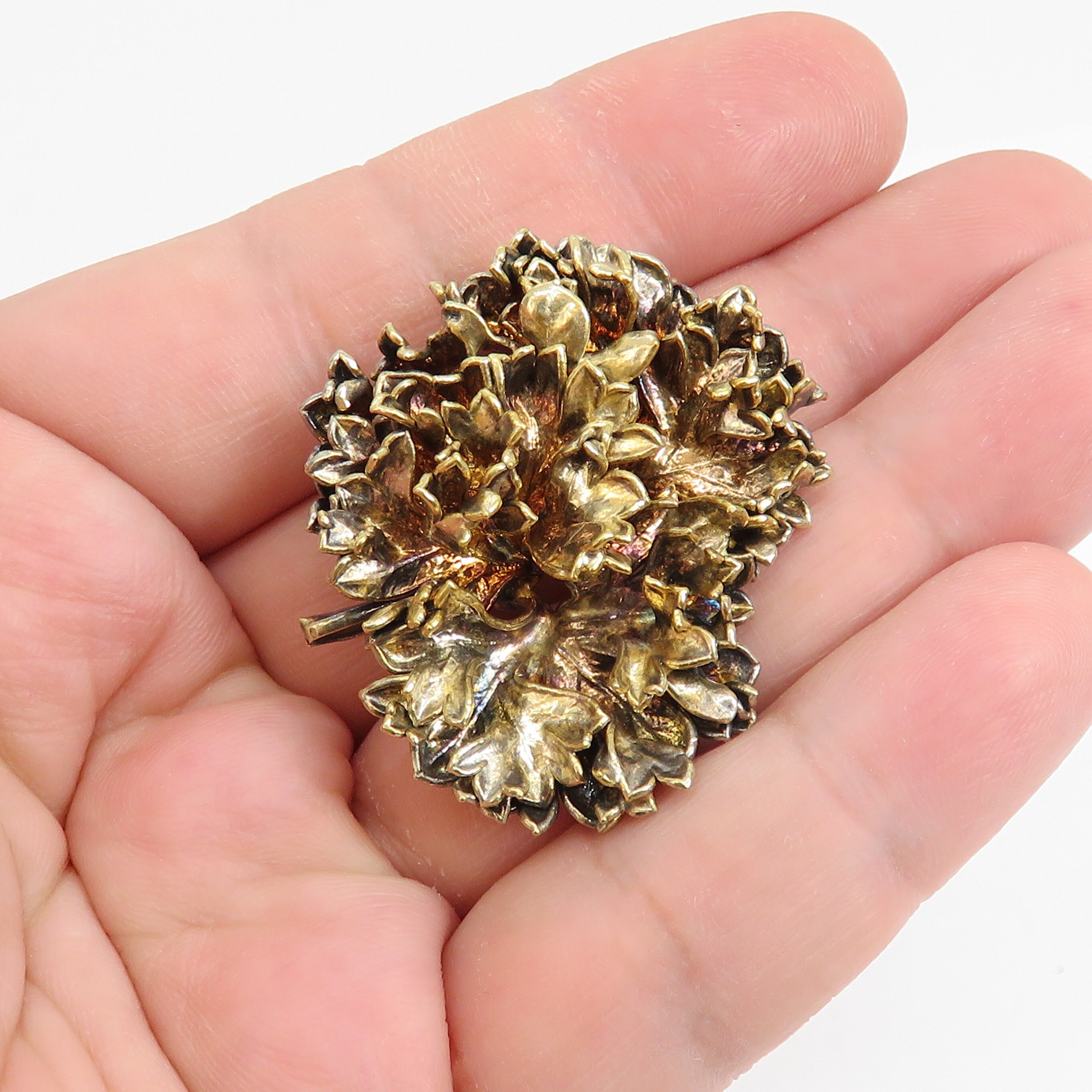 Vintage Eggert Denmark Sterling Silver Flora Danica Parsley Brooch