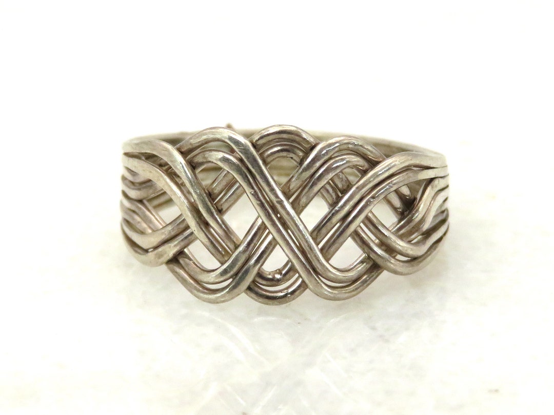 Vintage Sterling Silver 8piece Puzzle Ring Etsy