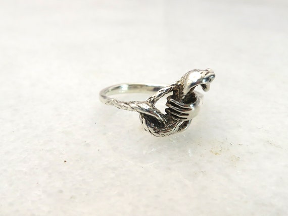 vintage sterling silver cobra snake ring - image 6