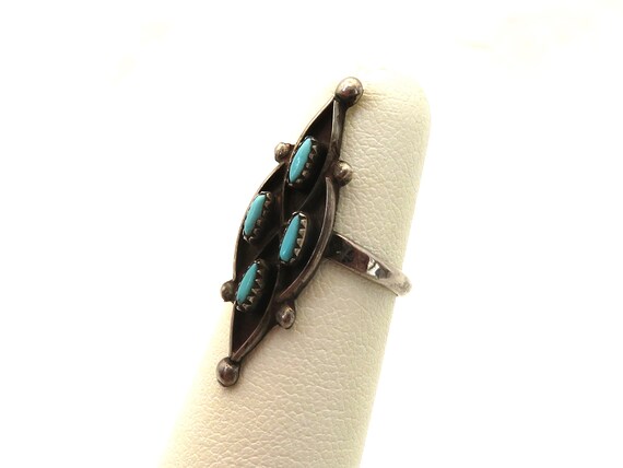 Vintage sterling silver Zuni Turquoise native Ame… - image 8