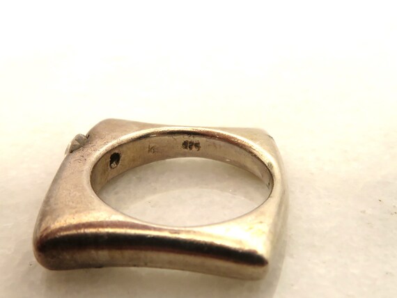 Vintage sterling silver modernist band ring - image 5