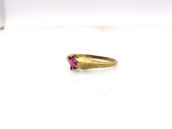 Vintage 10k gold ruby ring - image 3