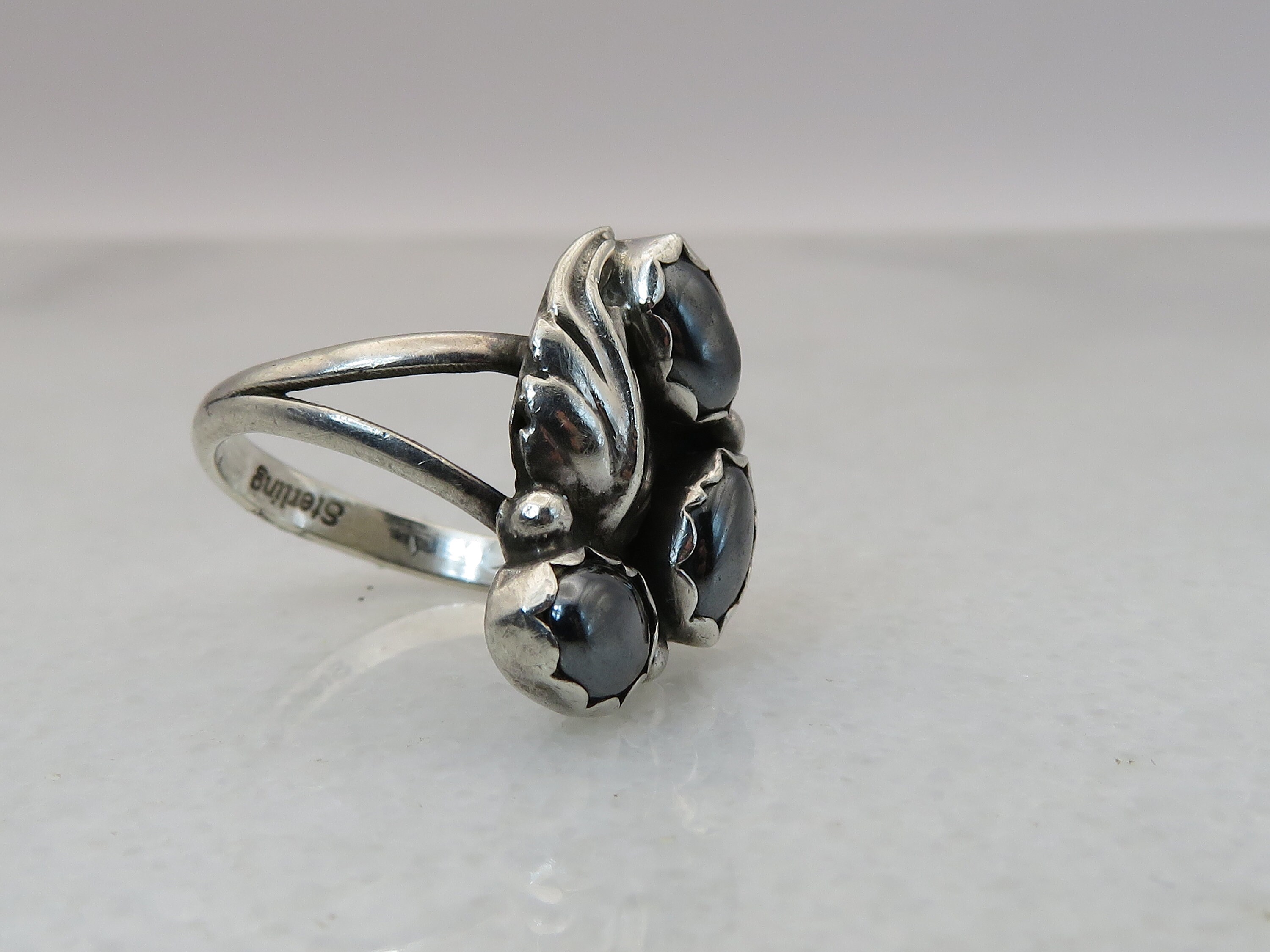 Vintage Native American Sterling Silver Hematite Ring - Etsy