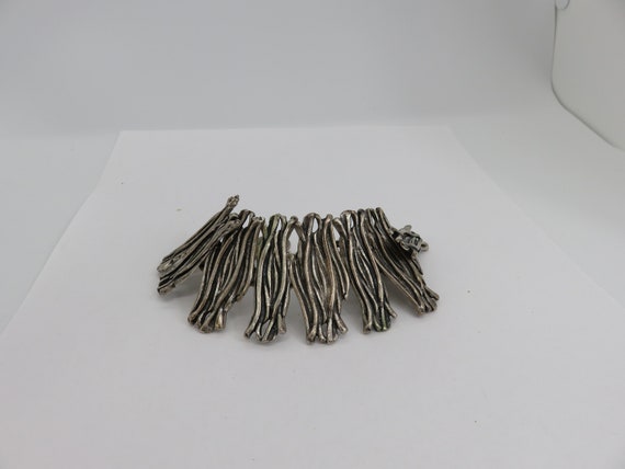 Vintage silver tone modernist bracelet - image 3