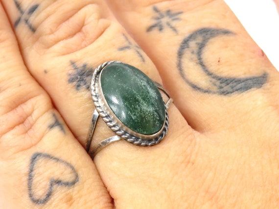 Vintage Sterling silver agate Taxco ring - image 9