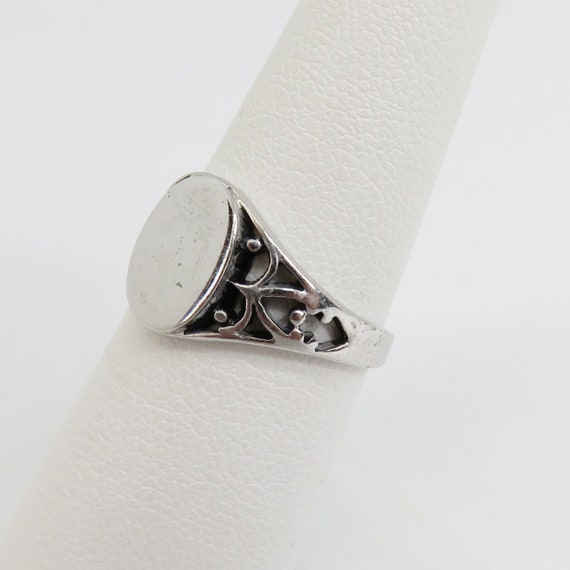 Vintage sterling silver blank ring Gem