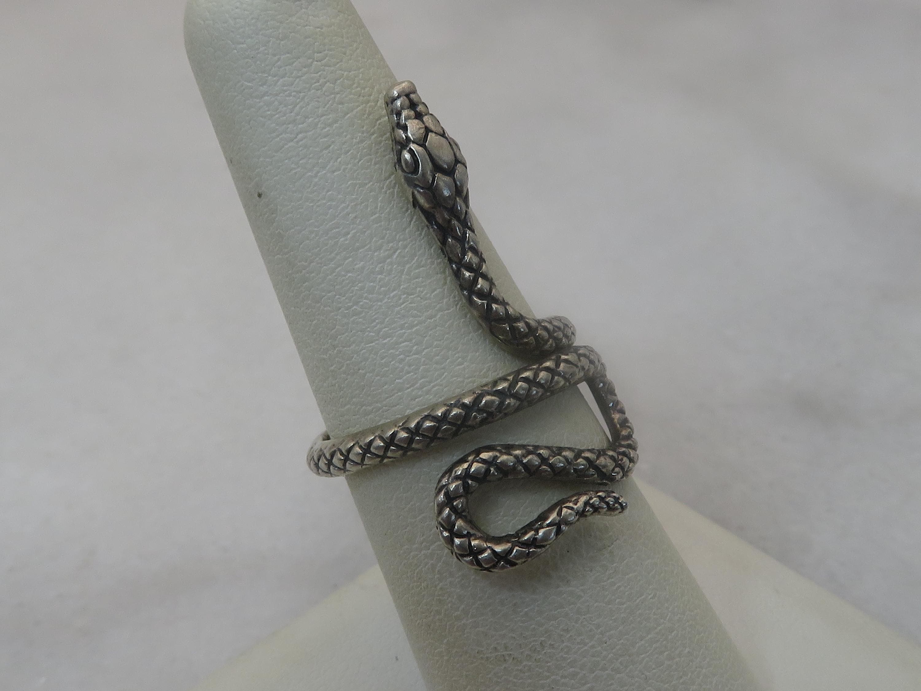 Vintage Sterling Silver Coiled Snake Ring - Etsy