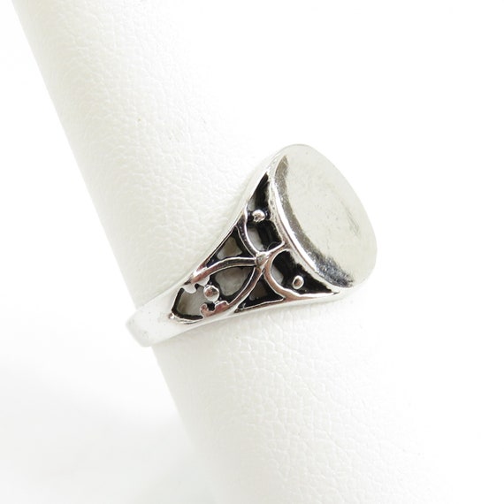 Vintage sterling silver blank ring Gem