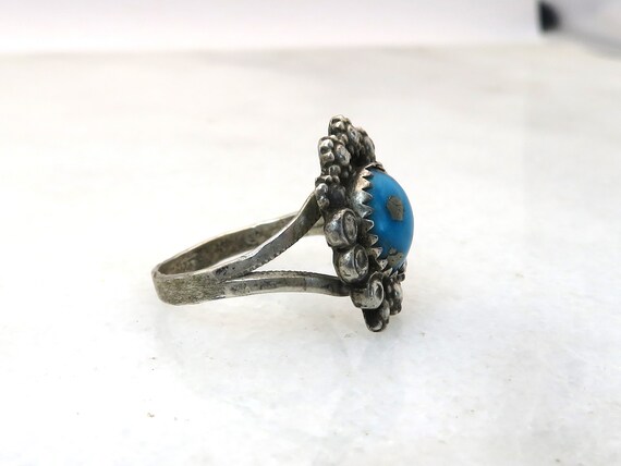 Vintage sterling silver Navajo Turquoise native A… - image 4