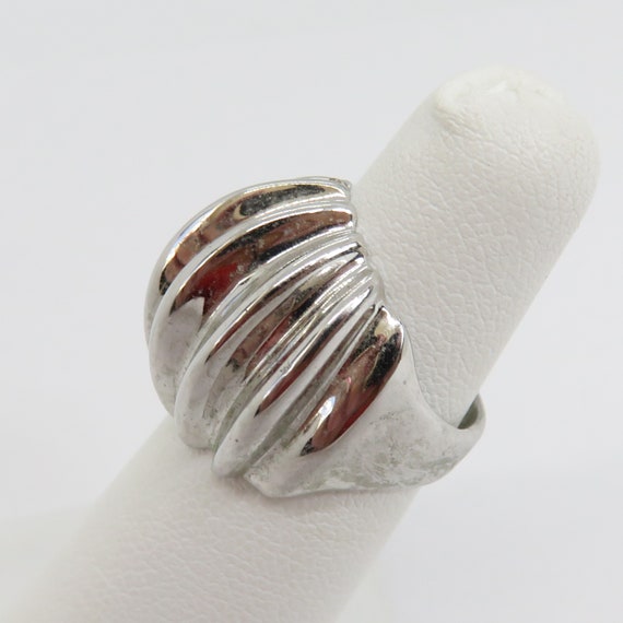 Vintage sterling silver studio modernist ring - image 3