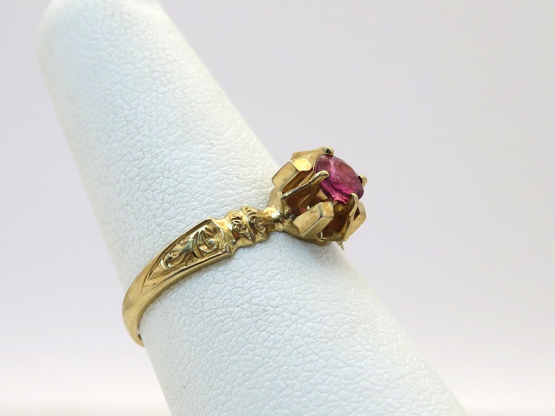 Antique 14k Yellow Gold Ruby Ring - Etsy