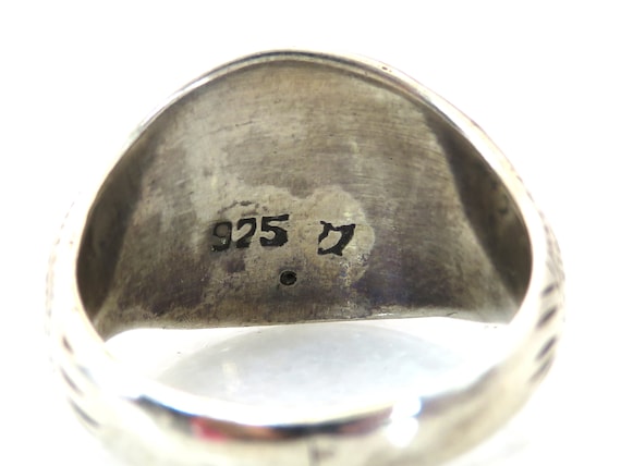 Vintage sterling silver enamel ring - image 6