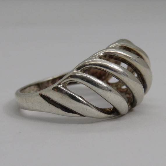 Vintage Sterling Silver Spiral Dome ring - image 5