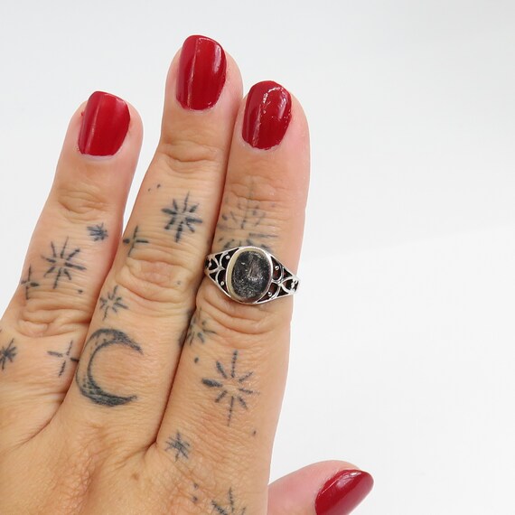 Vintage sterling silver blank ring Gem