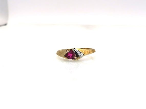 Vintage 10k gold ruby ring - image 2