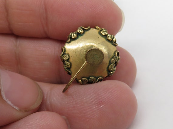 Vintage GF flower screw on earrings - image 3