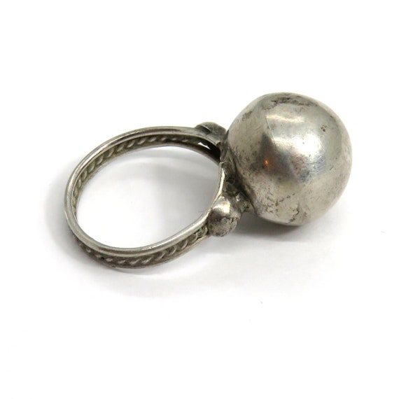 Vintage Sterling Silver Modernist Dome ring - image 3