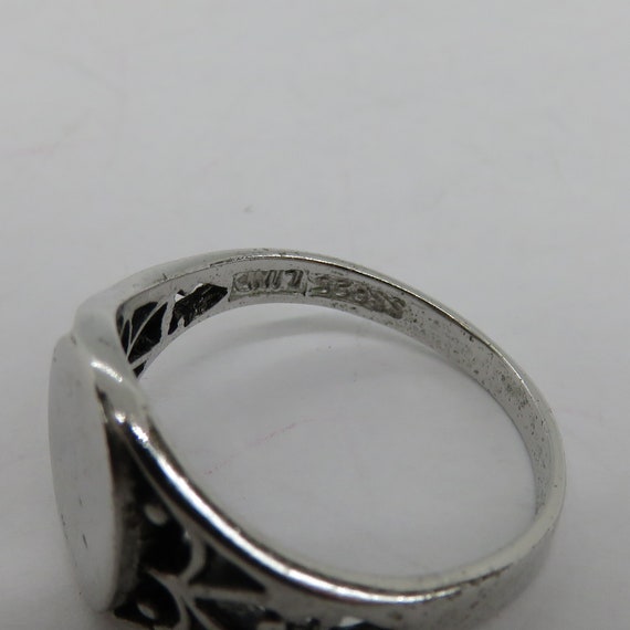 Vintage sterling silver blank ring Gem