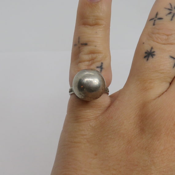 Vintage Sterling Silver Modernist Dome ring - image 9