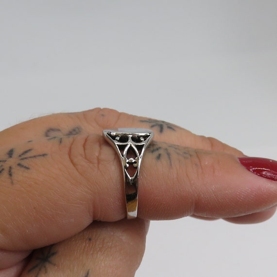 Vintage sterling silver blank ring Gem