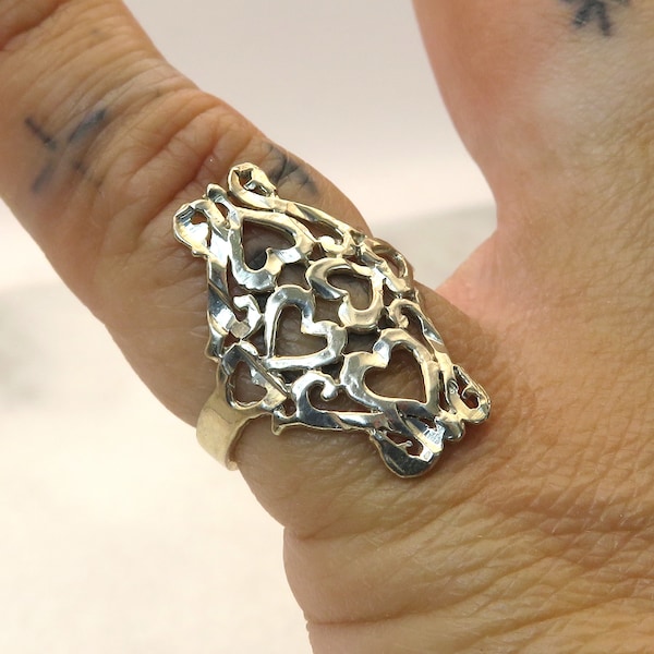 Sterling Silver Intertwined Heart Ring