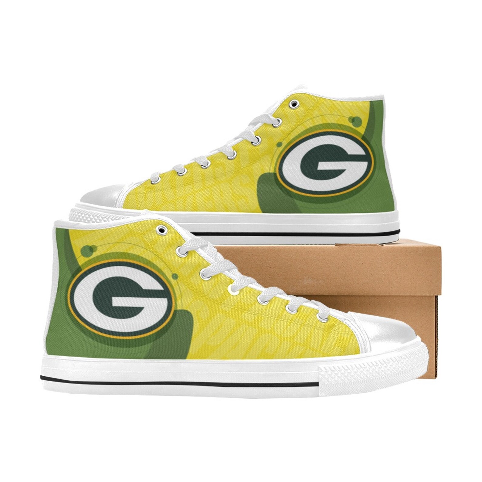 Green Bay Packers Sneakers Themed Custom Shoes Sneakers For | Etsy