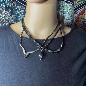 Set of Three Hematite Beaded Necklaces