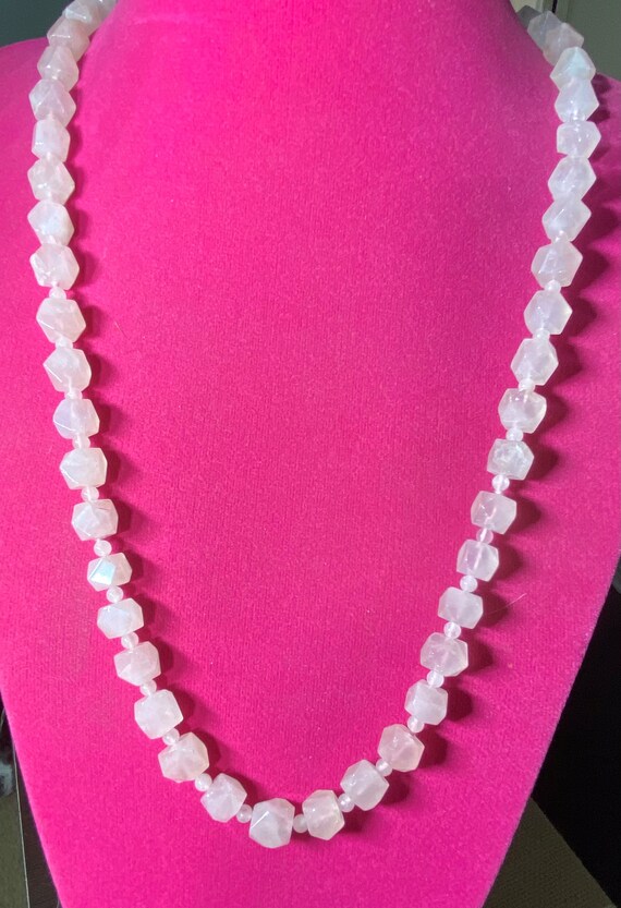 Beaded Rose Quartz Necklace