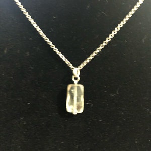 Banana Republic Sterling Silver Necklace with Faceted Quartz Pendant