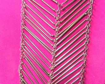 Bronze Tone Long Bibb Necklace