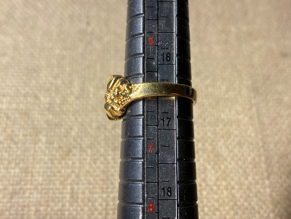 Vintage Korea Gold Tone Faux Gold Nugget Ring Siz… - image 3
