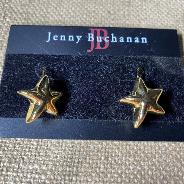 Jenny Buchanan Gold Tone Star Earrings