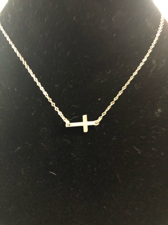 YELLOW GOLD PLATED Sideways Plain Cross .925 Sterling Silver Pendant HOT TREND YELLOW GOLD PLATED Sideways Plain Cross .925 Sterling Silver Pendant HOT TREND