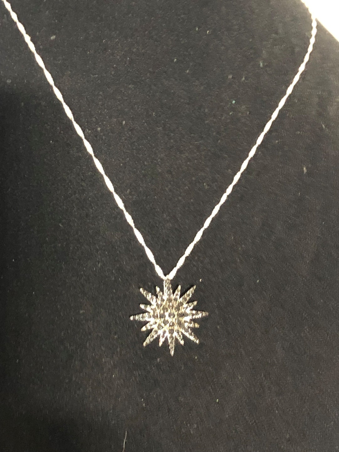 JTV Sterling Silver Black Spinel Sunburst Earring and Necklace Set - Etsy