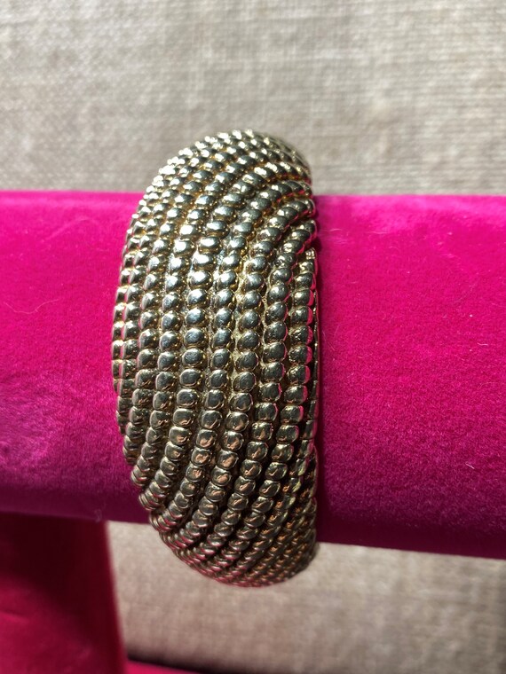 Gold Tone Over Sterling Silver Italy Cuff Bracelet