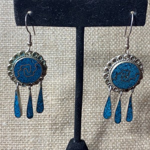 Alpaca Mexico Crushed Turquoise Earrings