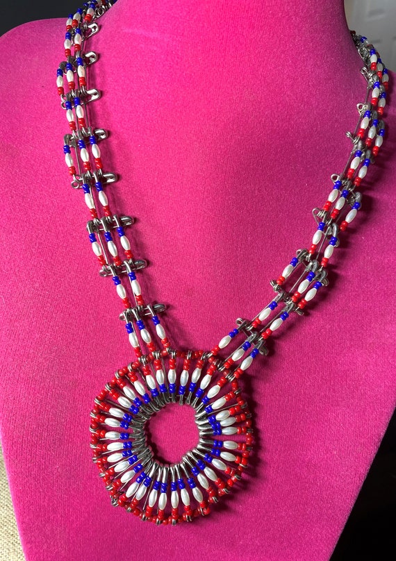 Beaded Safety Pin Necklace